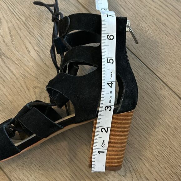 MARC FISHER SUEDE PARADOX GLADIATOR SANDAL BLACK SIZE 7 WIDE EEEUC - Picture 10 of 10